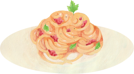 Watercolor Italian Food Carbonara